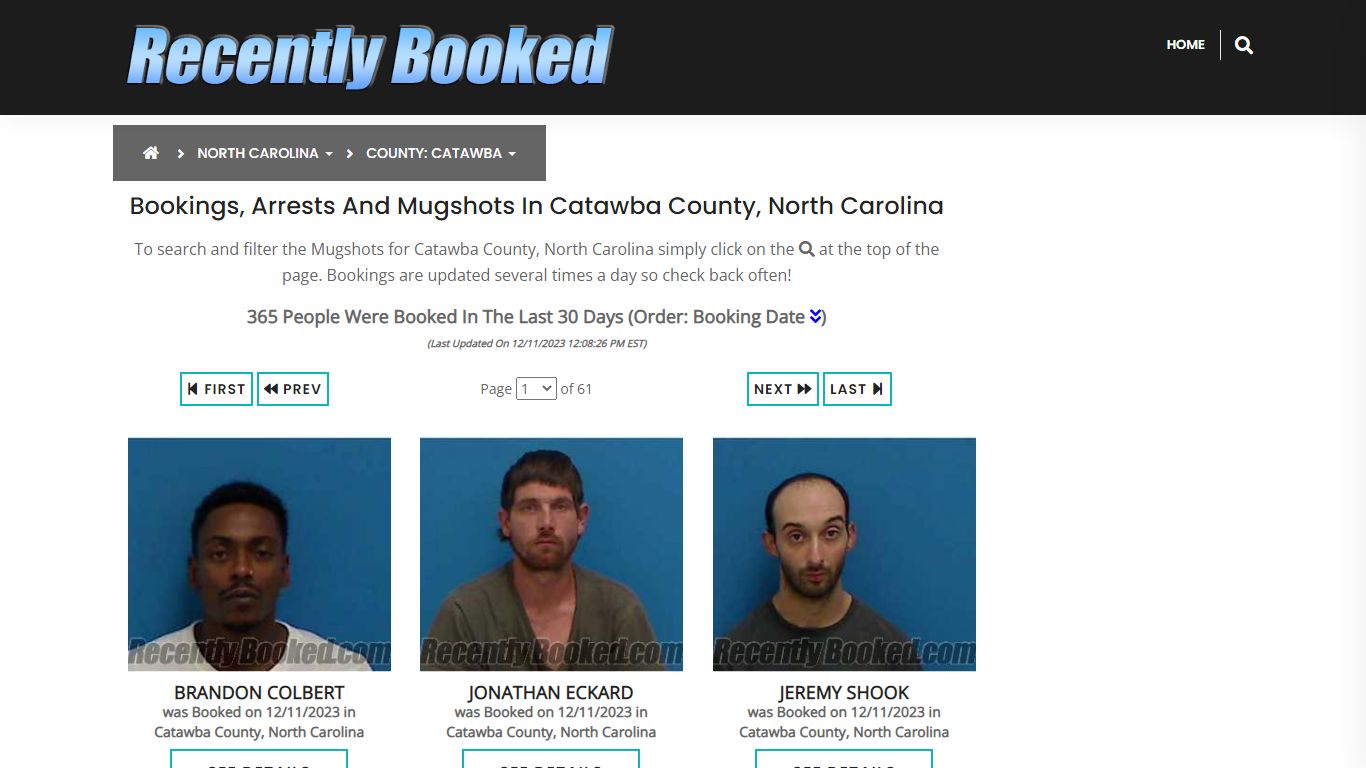 Bookings, Arrests and Mugshots in Catawba County, North Carolina
